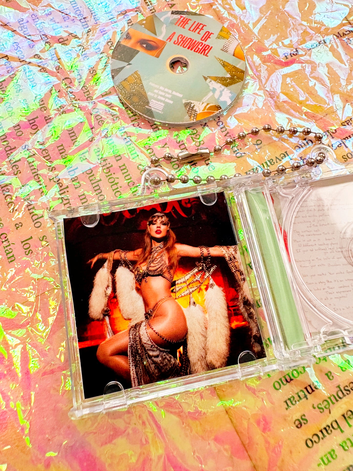 Taylor Swift The life of a showgirl - Llavero Mini CD con NFC link personalizado| Regalo Musical Original