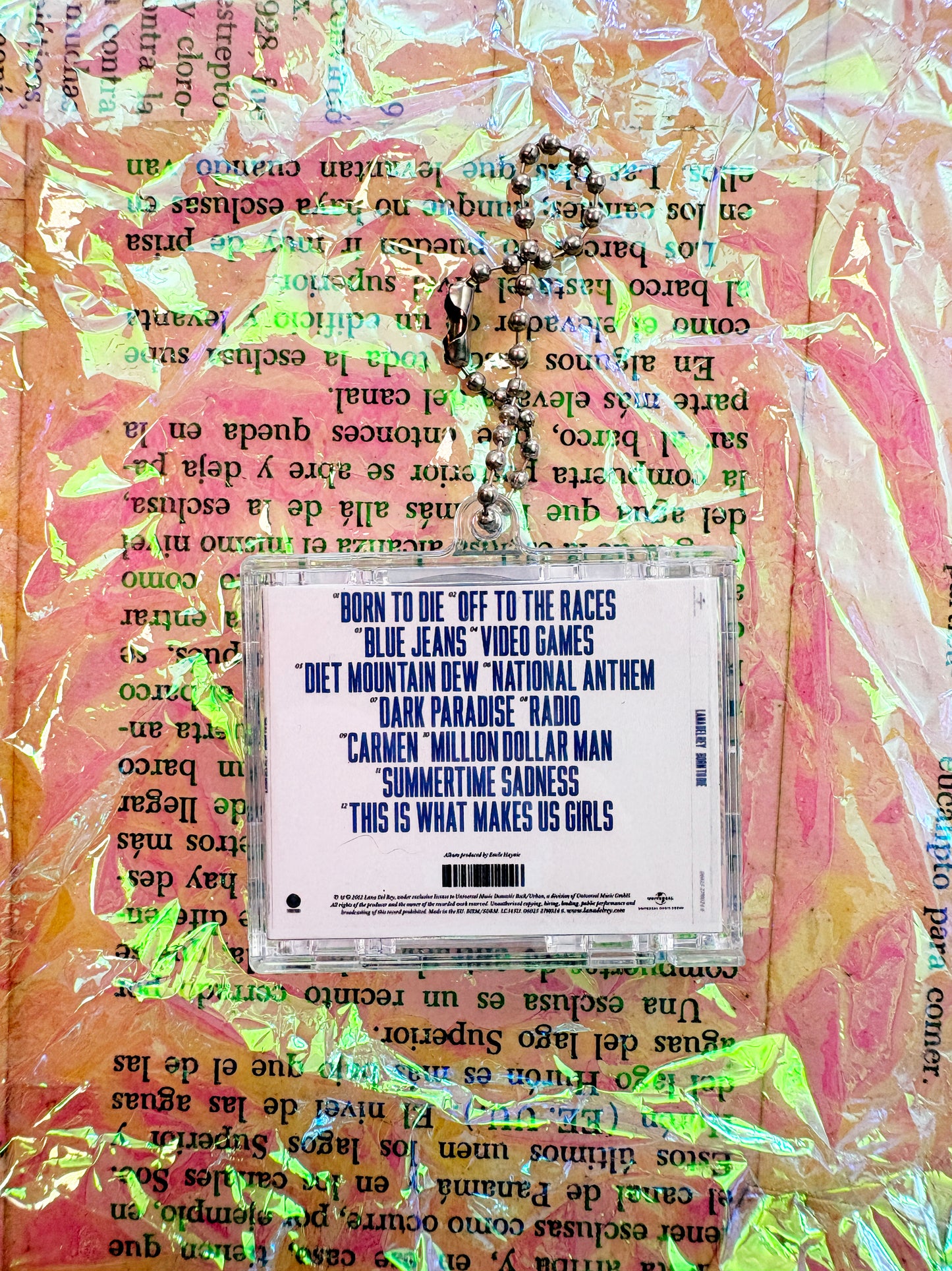 Lana del Rey Born to die- Llavero Mini CD con NFC link personalizado| Regalo Musical Original