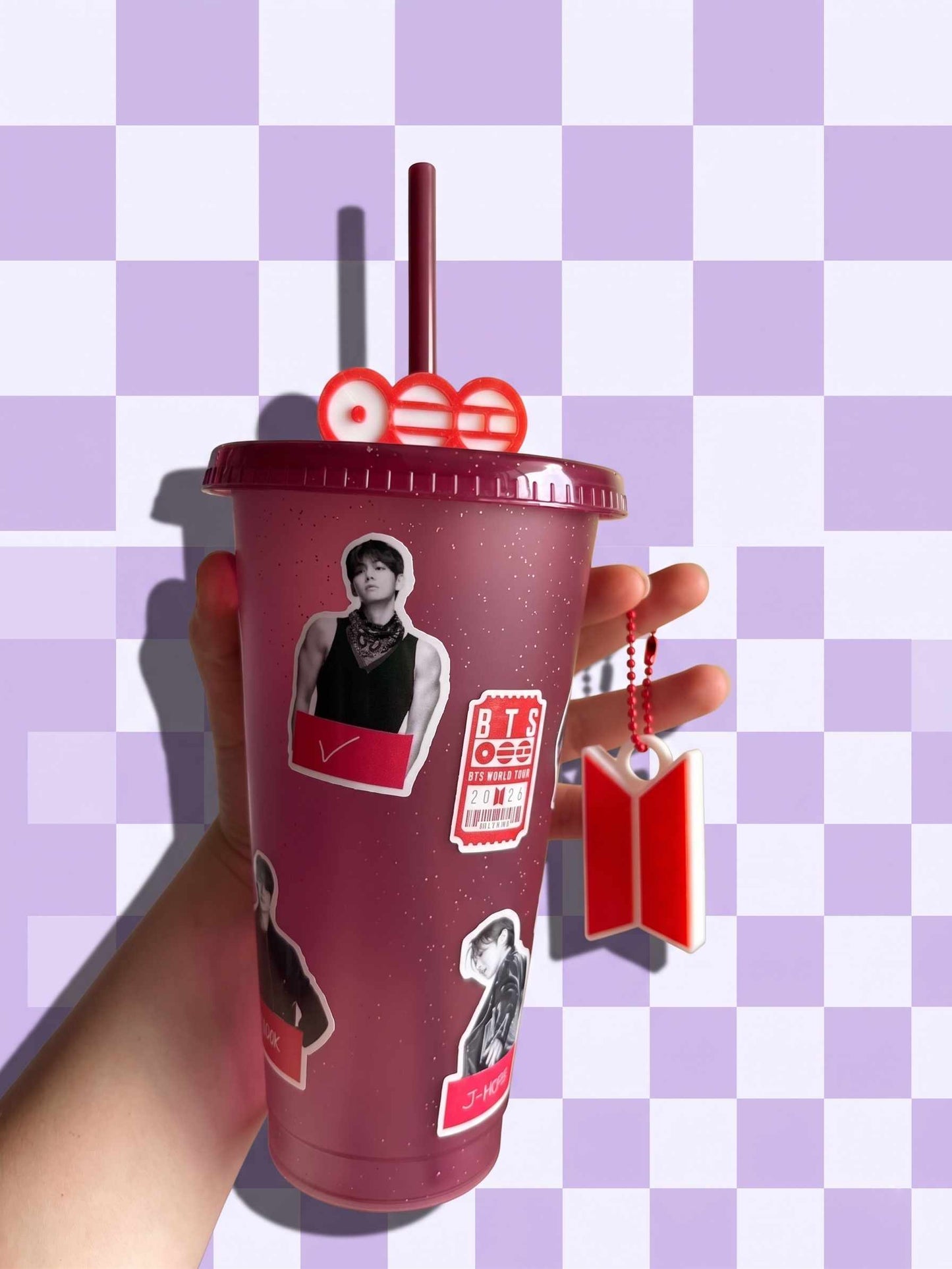 Vaso BTS Arirang Con Charm Para Popote Y Llavero BTS