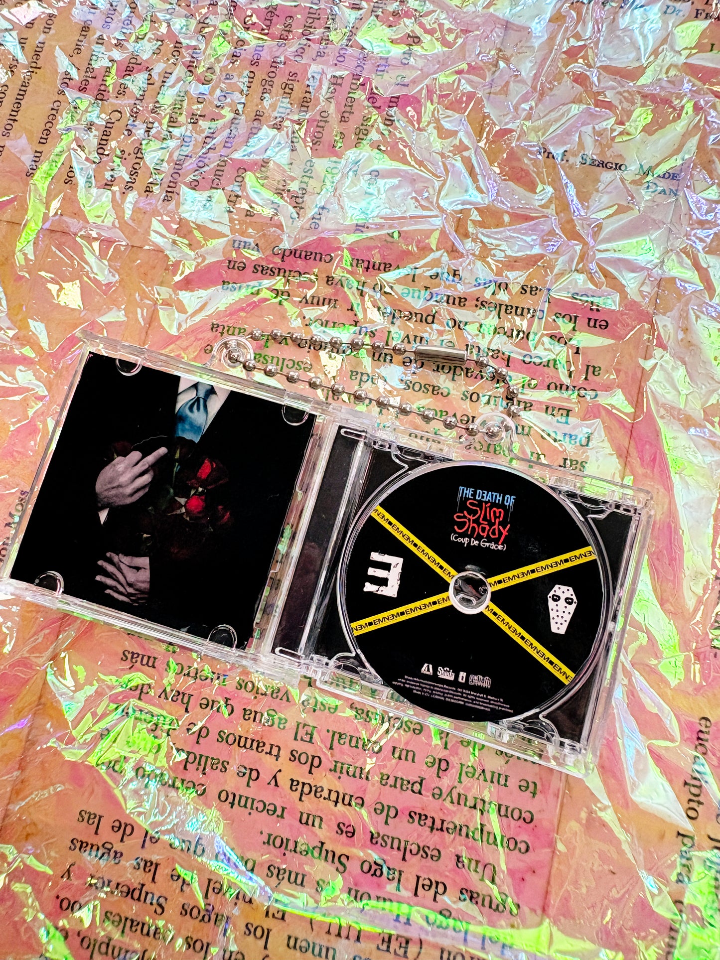 Eminem The death of slim shady- Llavero Mini CD  con NFC link personalizado| Regalo Musical Original