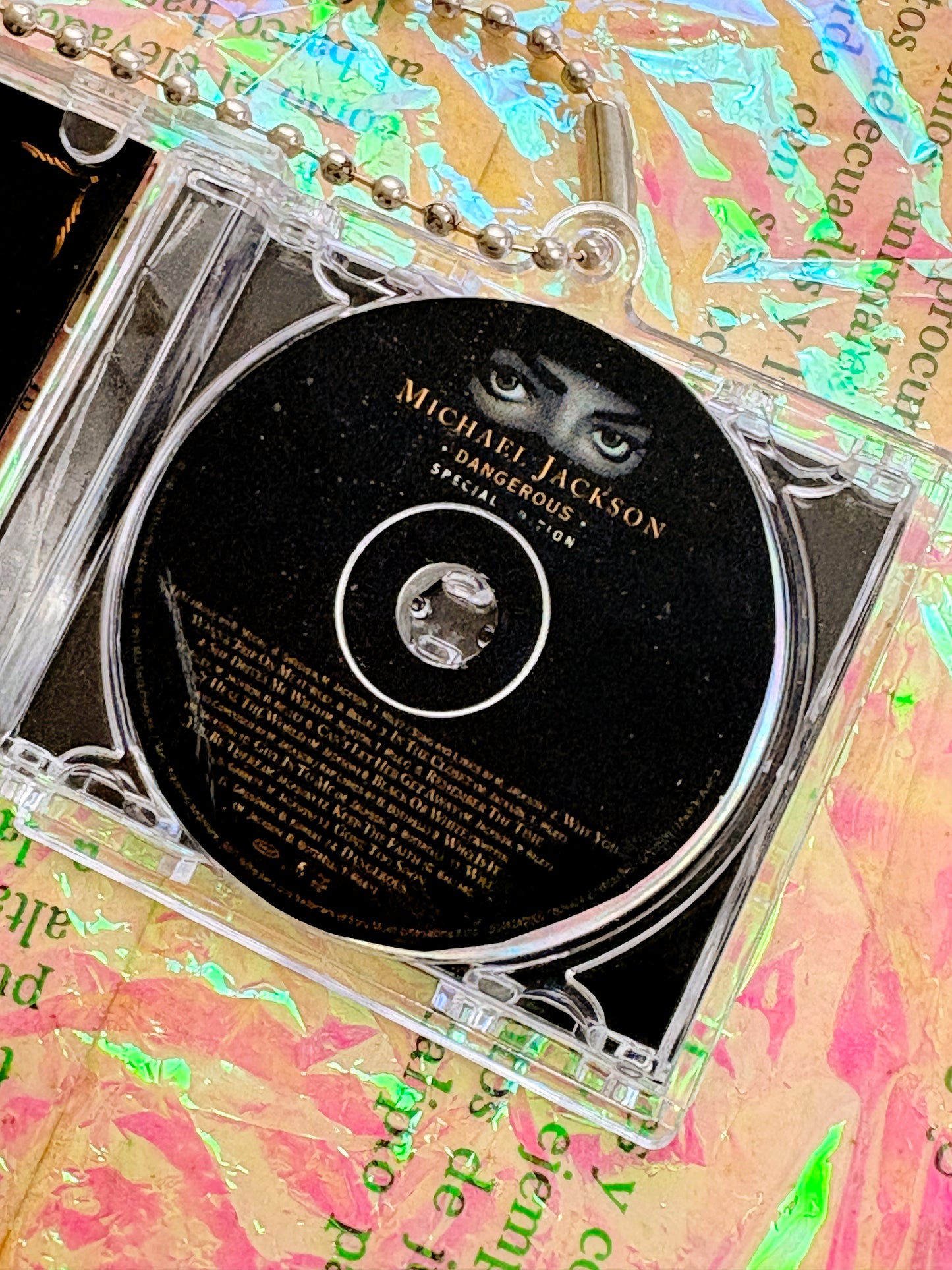 Michael Jackson Dangerous- Llavero Mini CD  con NFC link personalizado| Regalo Musical Original