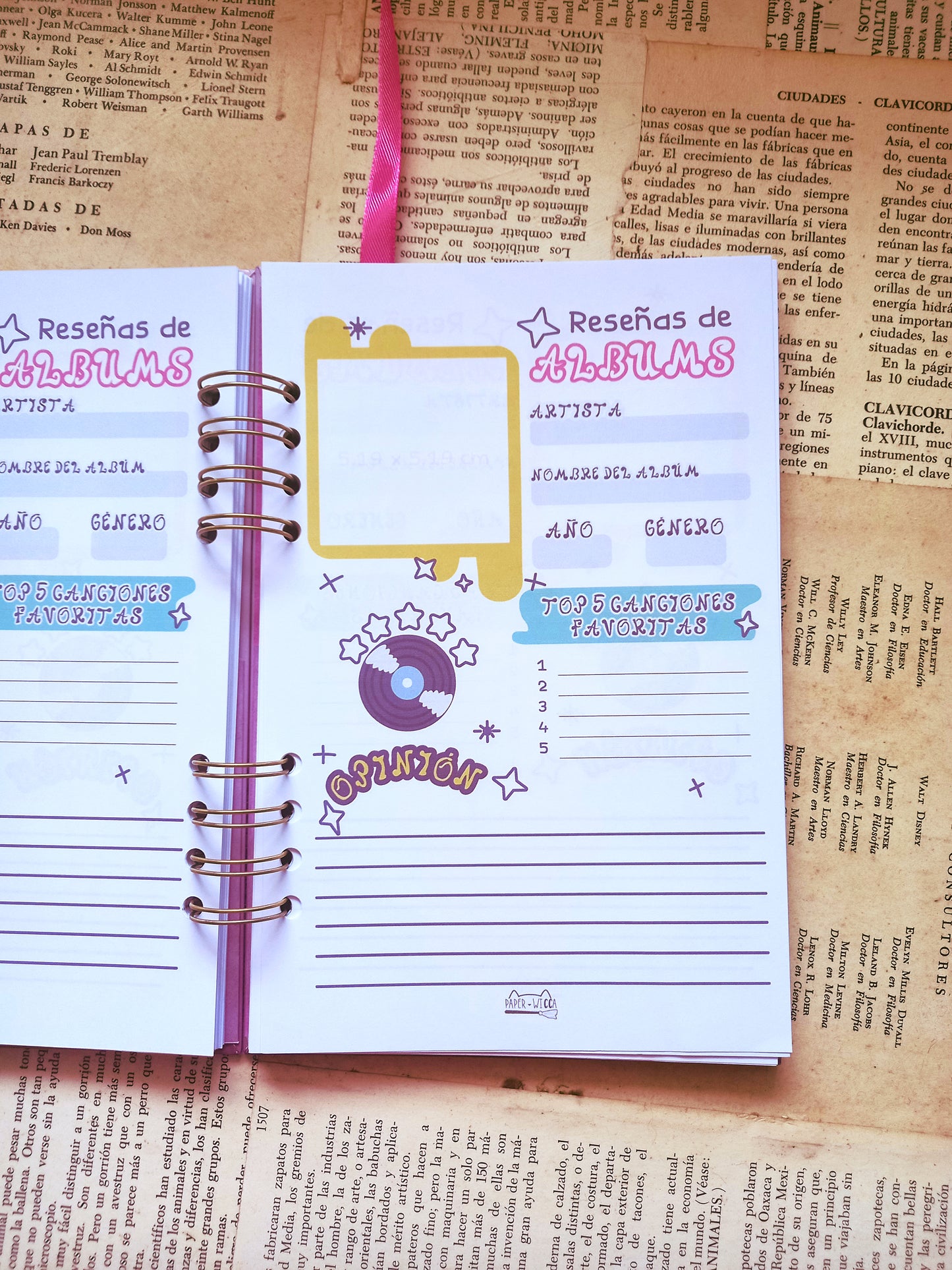 Journal Musical Personalizable: Playlists, Canciones + Stickers