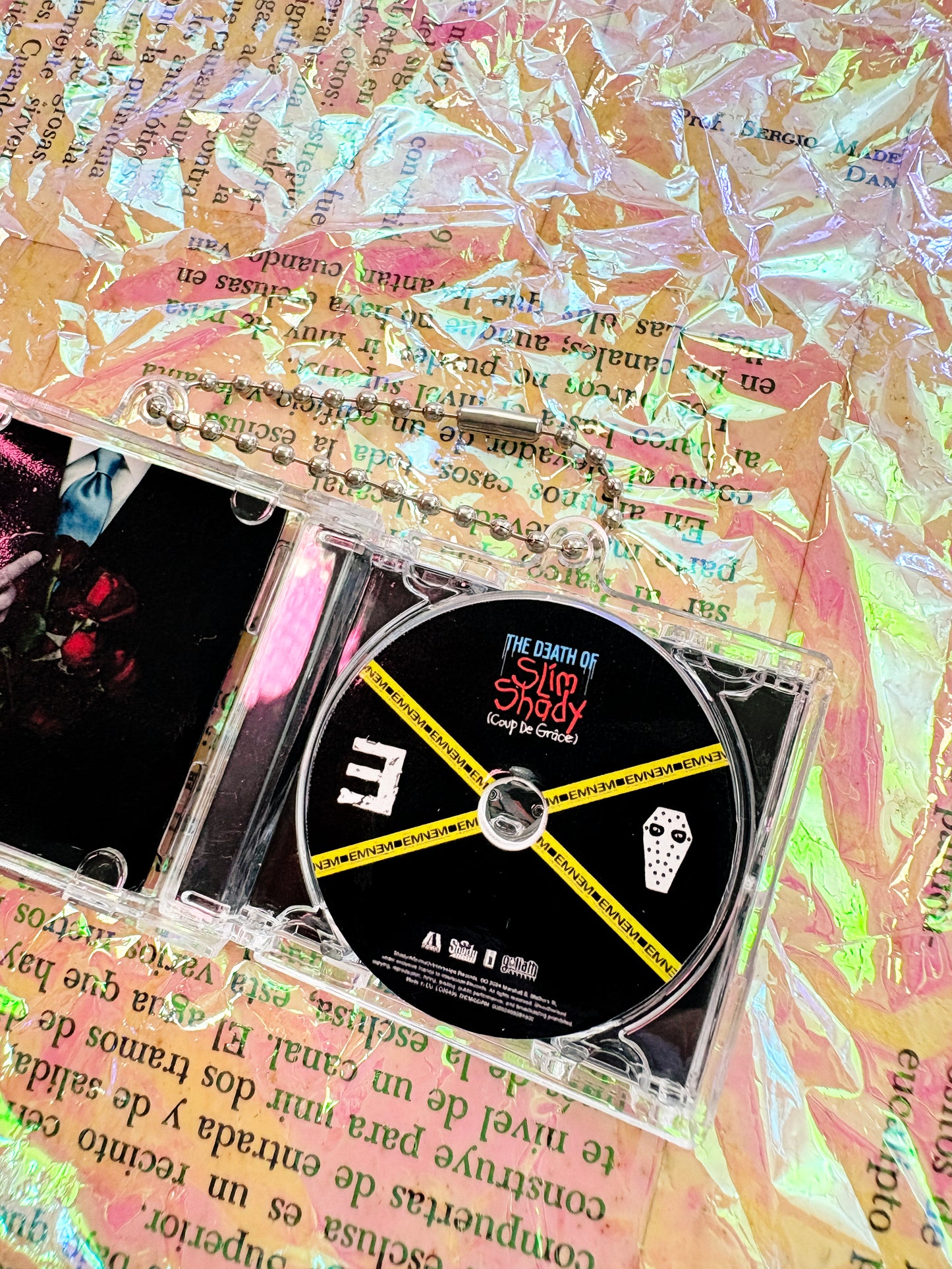 Eminem The death of slim shady- Llavero Mini CD  con NFC link personalizado| Regalo Musical Original