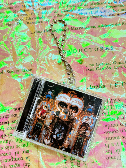 Michael Jackson Dangerous- Llavero Mini CD  con NFC link personalizado| Regalo Musical Original