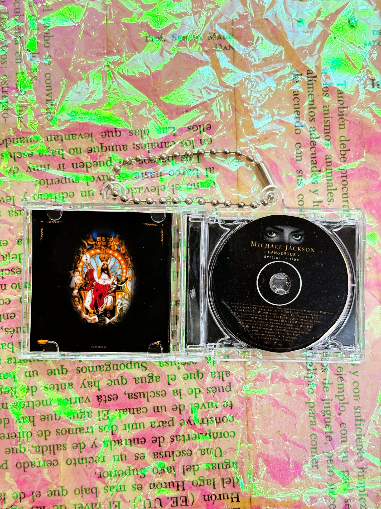 Michael Jackson Dangerous- Llavero Mini CD  con NFC link personalizado| Regalo Musical Original
