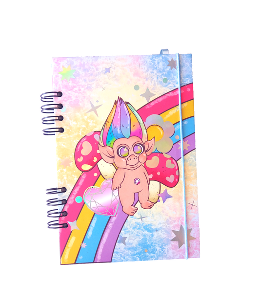 Libreta pasta dura troll arcoiris