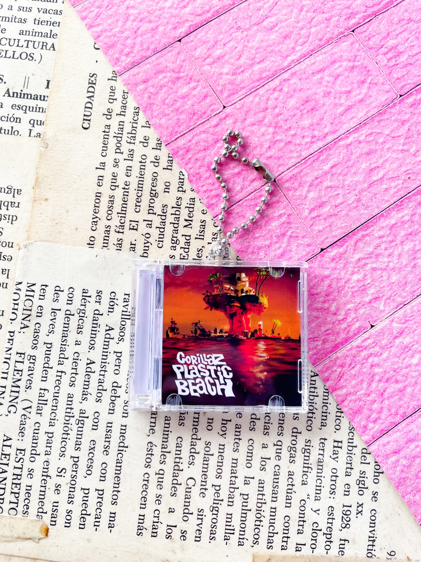 Gorillaz Plastic beach- Llavero Mini CD  con NFC link personalizado| Regalo Musical Original