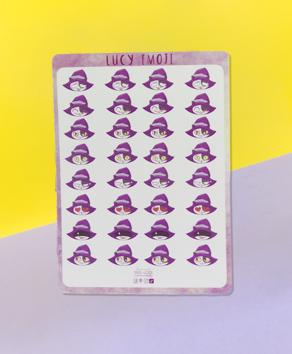 Planilla de stickers Lucy emoji
