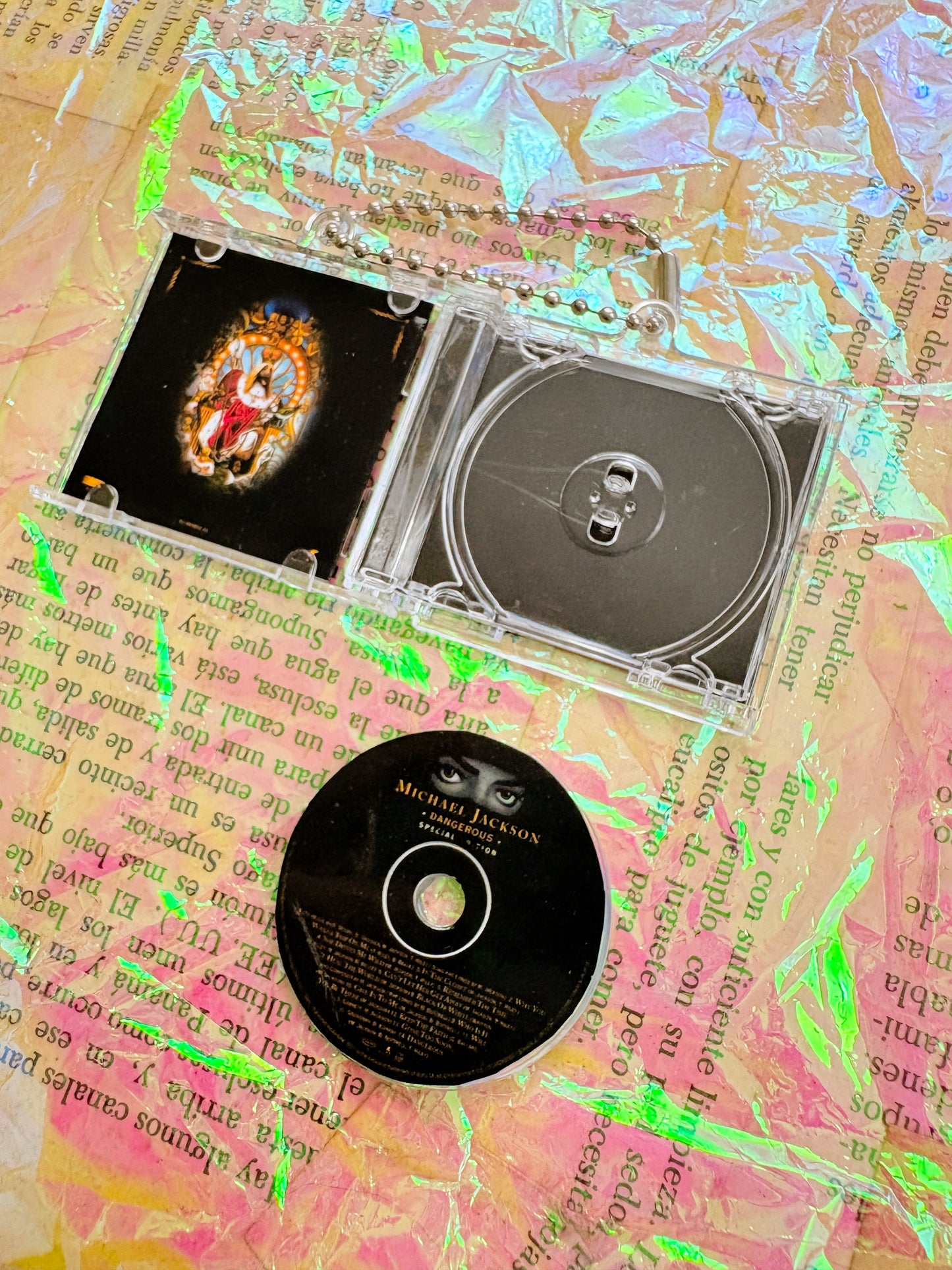 Michael Jackson Dangerous- Llavero Mini CD  con NFC link personalizado| Regalo Musical Original