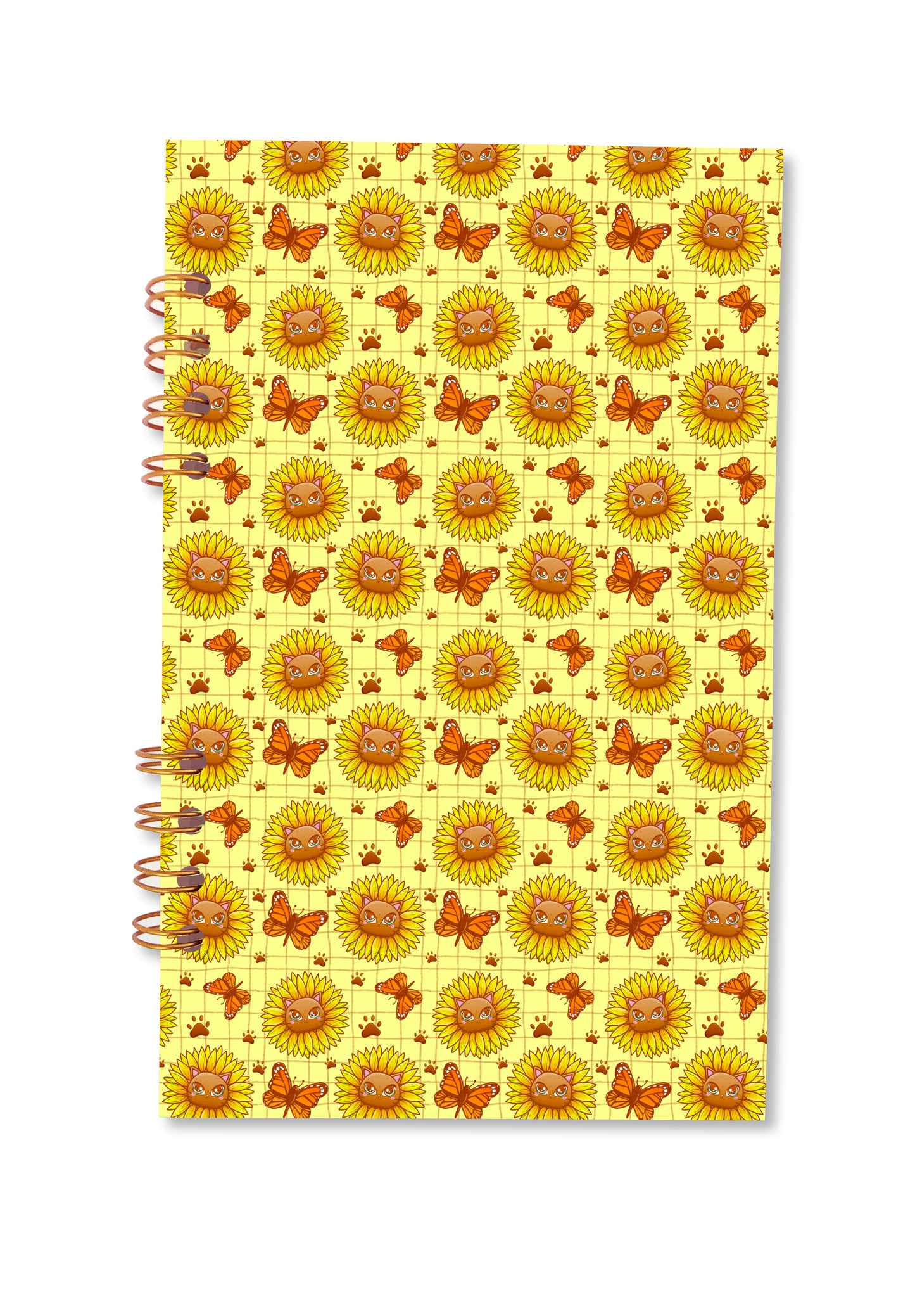 Libreta pasta dura gato girasol