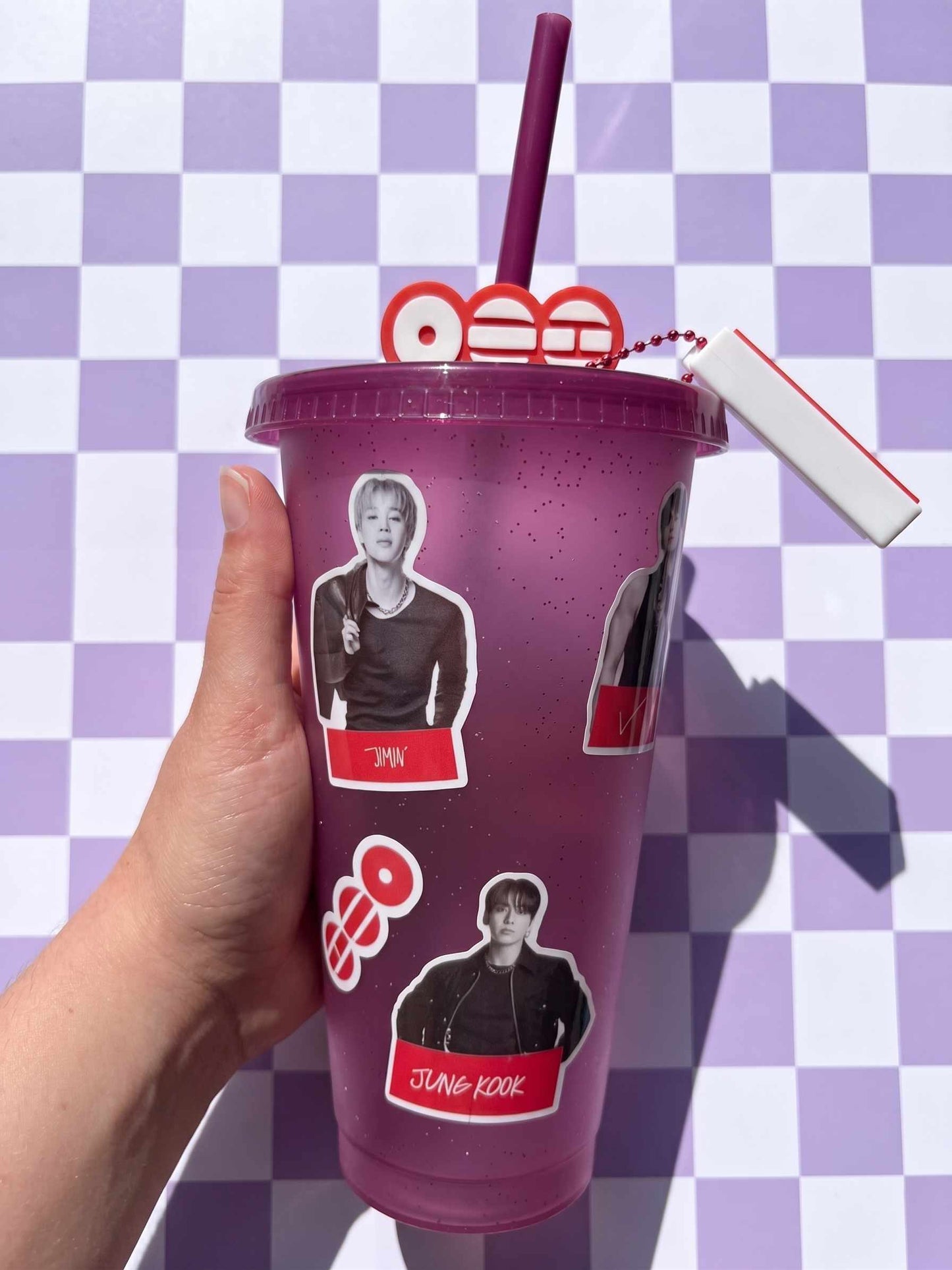 Vaso BTS Arirang Con Charm Para Popote Y Llavero BTS