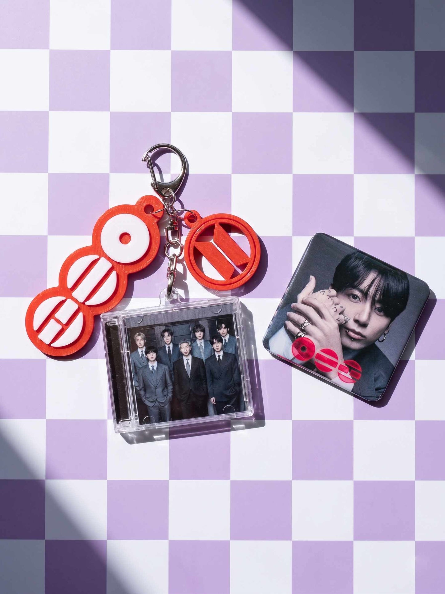 BTS- Llavero Mini CD  con NFC link personalizado| Regalo para Armys