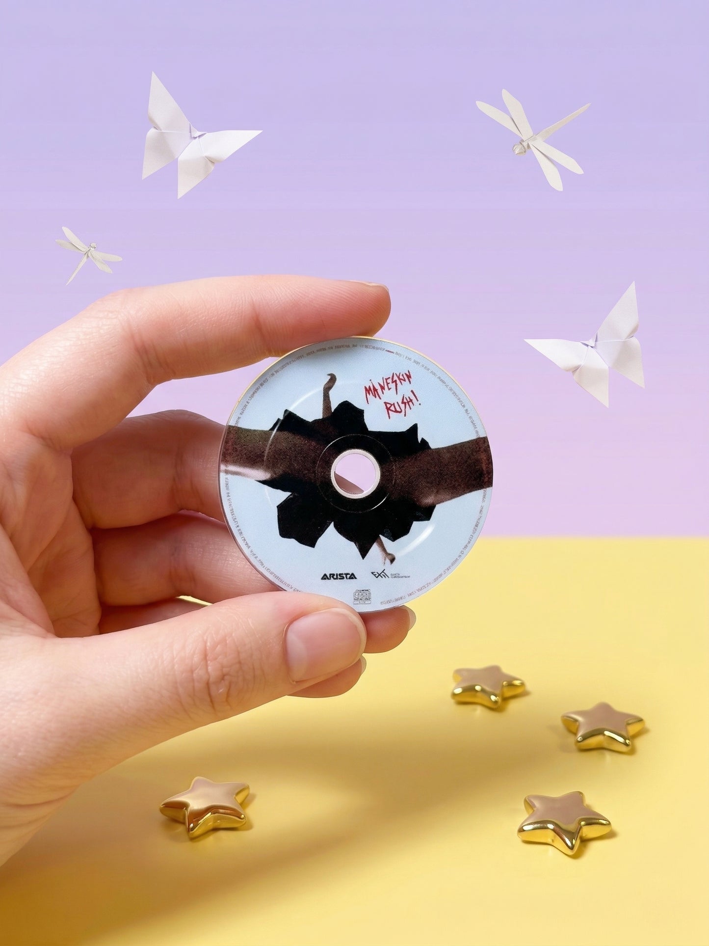 Llavero Mini CD  con NFC link PERSONALIZADO + sticker de vinil a prueba de agua| Regalo para fans