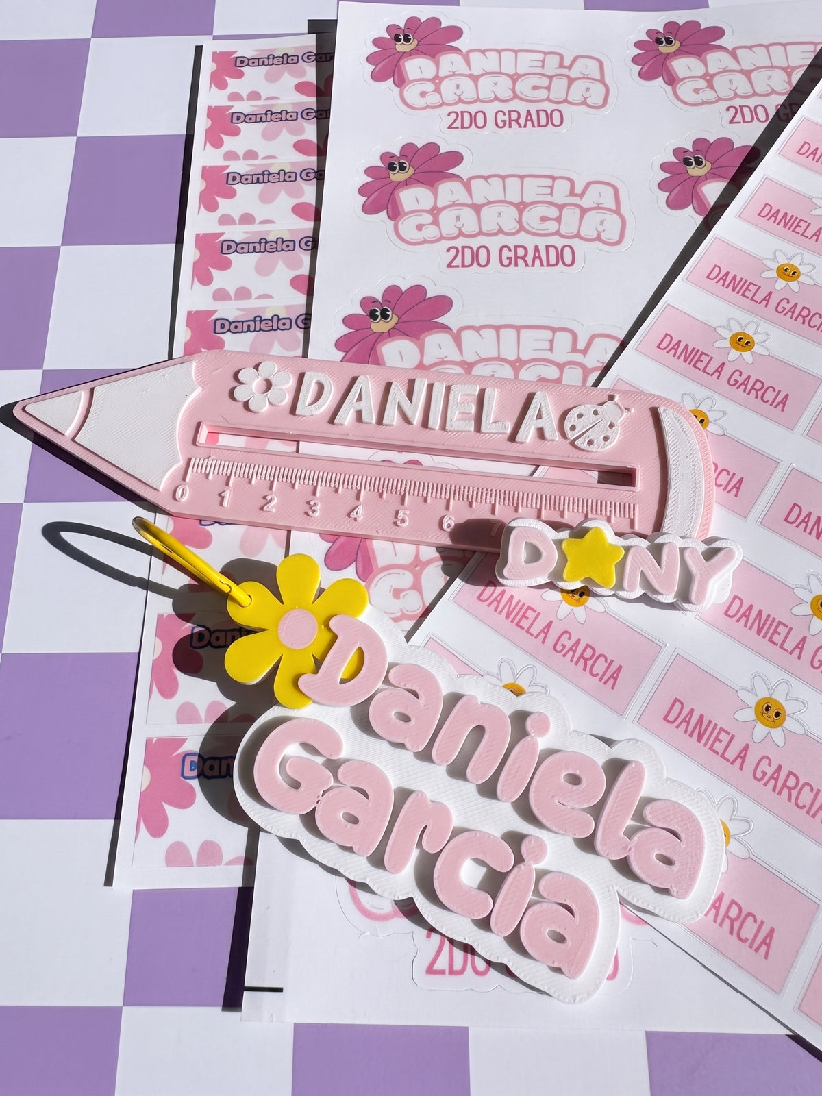 Kit de Stickers Escolares Personalizados de Vinil para Regreso a Clases con accesorios