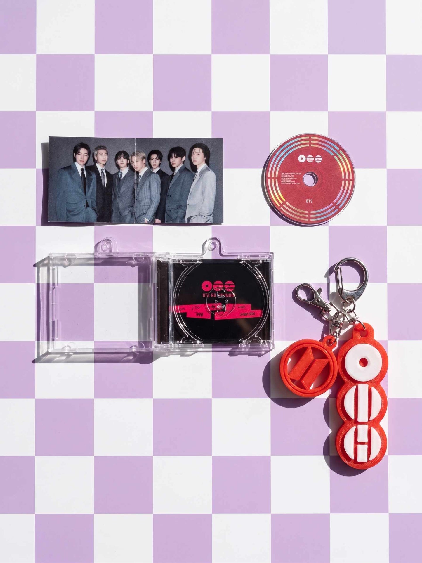 BTS- Llavero Mini CD  con NFC link personalizado| Regalo para Armys