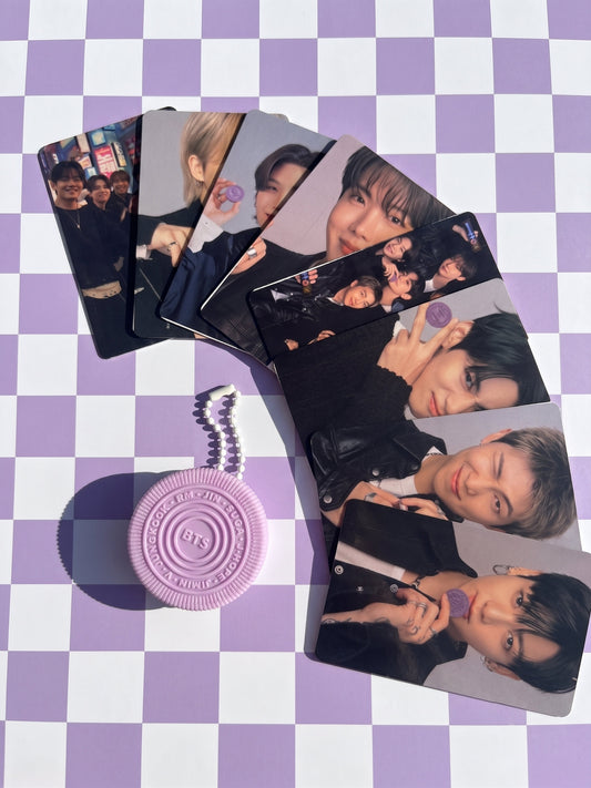 Set Llavero Galleta Oreo BTS con 9 Photocards PVC Resistentes