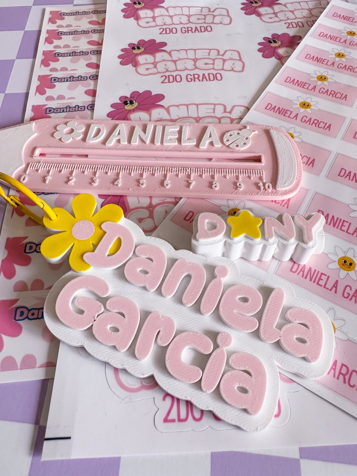 Kit de Stickers Escolares Personalizados de Vinil para Regreso a Clases con accesorios