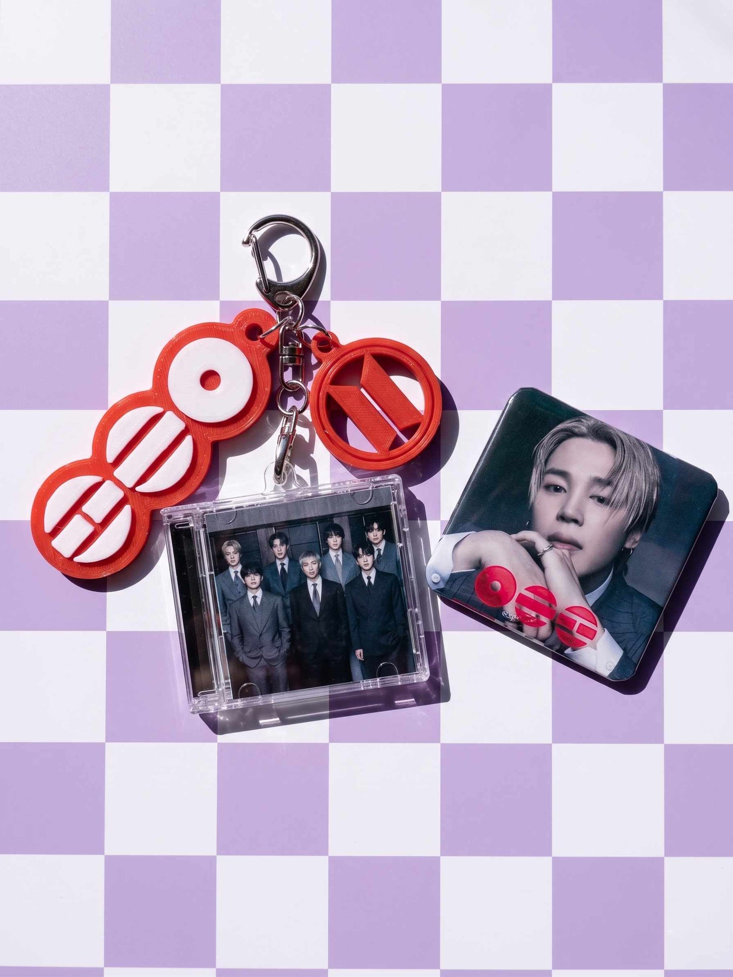 BTS- Llavero Mini CD  con NFC link personalizado| Regalo para Armys