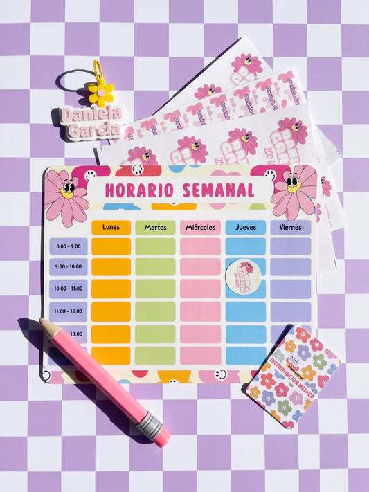 Kit de Stickers Escolares Personalizados de Vinil para Regreso a Clases con accesorios
