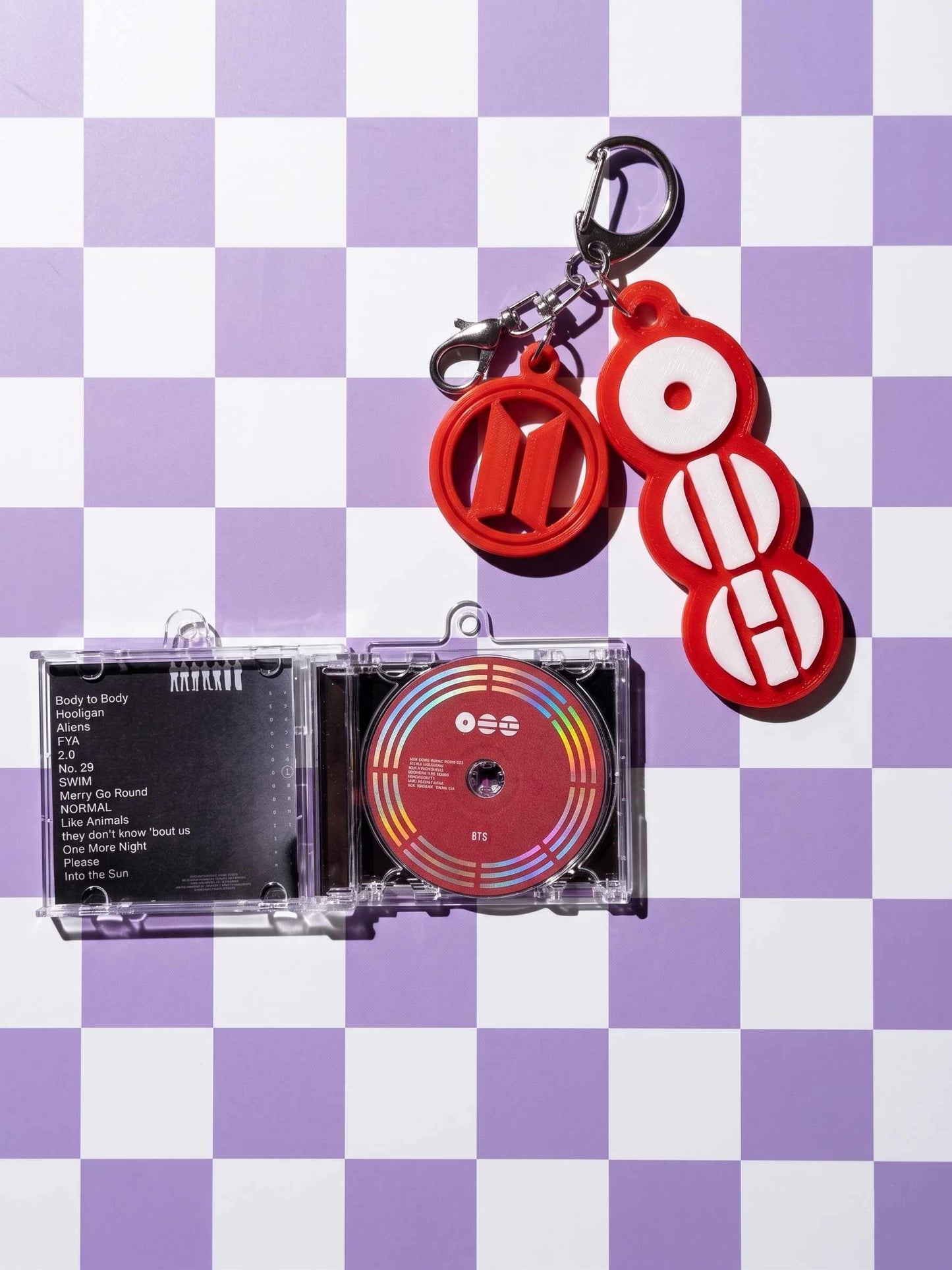 BTS- Llavero Mini CD  con NFC link personalizado| Regalo para Armys