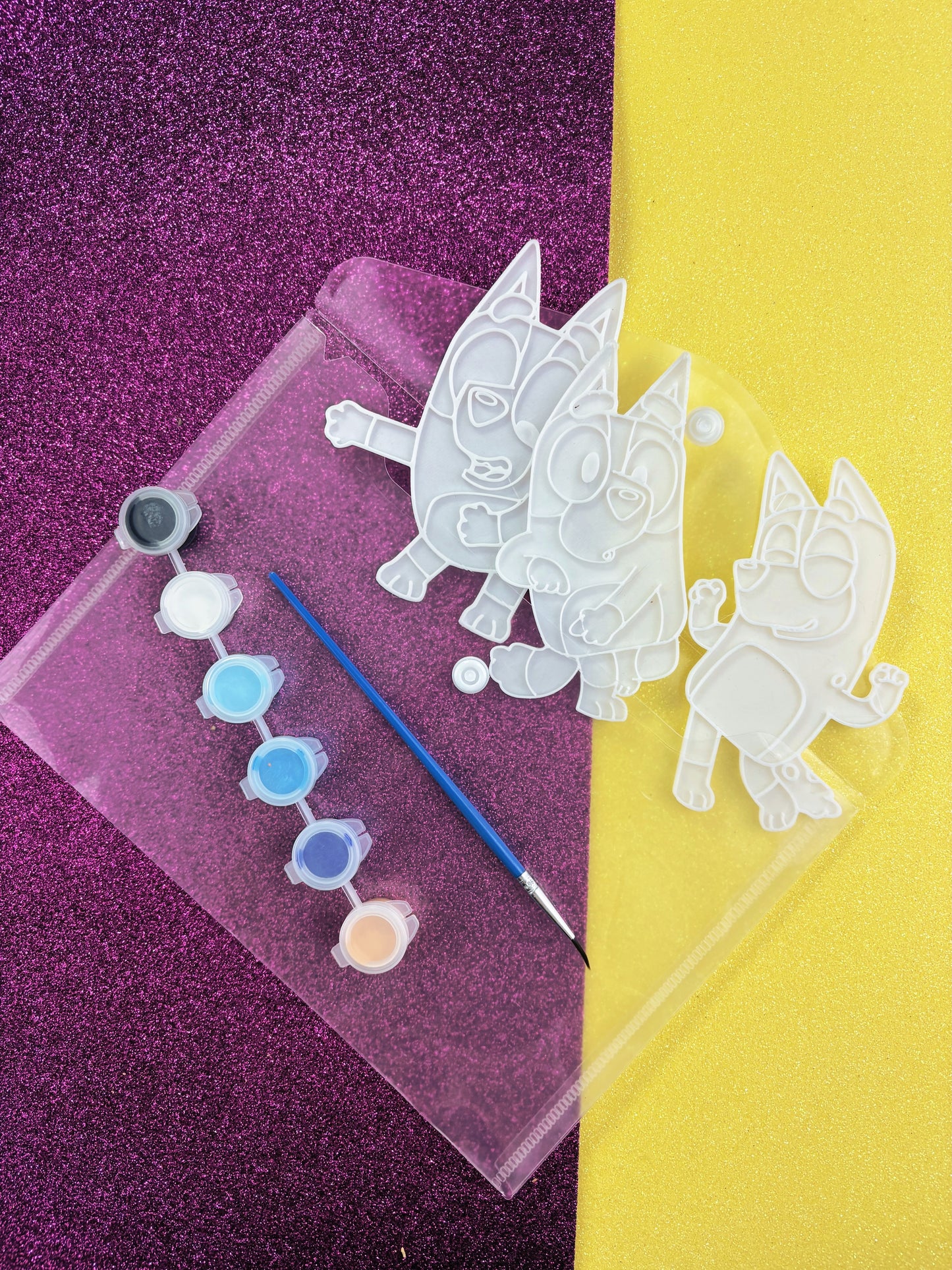 Set de 3 Figuras para Pintar con Pinturas y Pincel Actividad Creativa para Niños Recuerdos de Fiesta