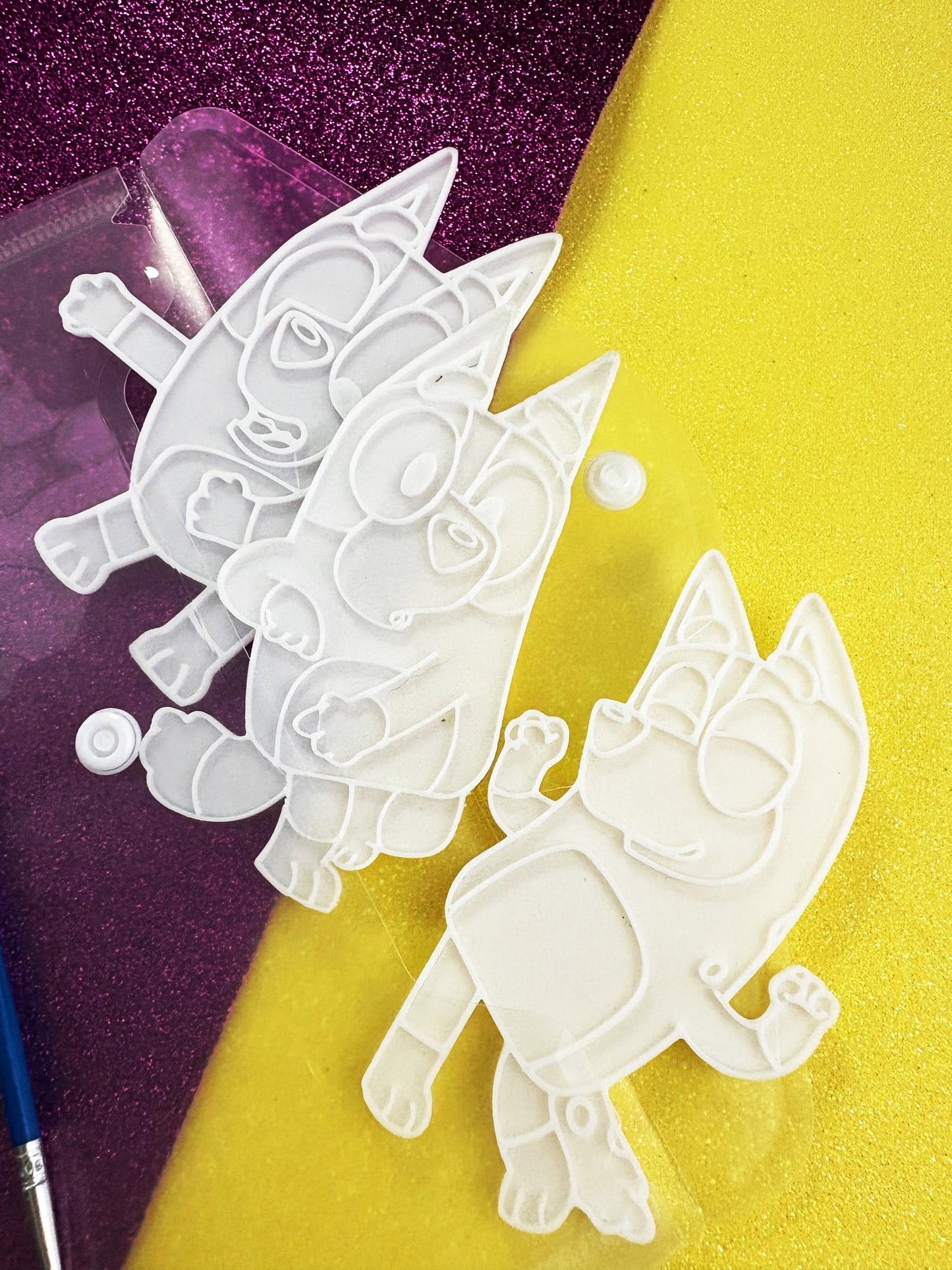 Set de 3 Figuras para Pintar con Pinturas y Pincel Actividad Creativa para Niños Recuerdos de Fiesta