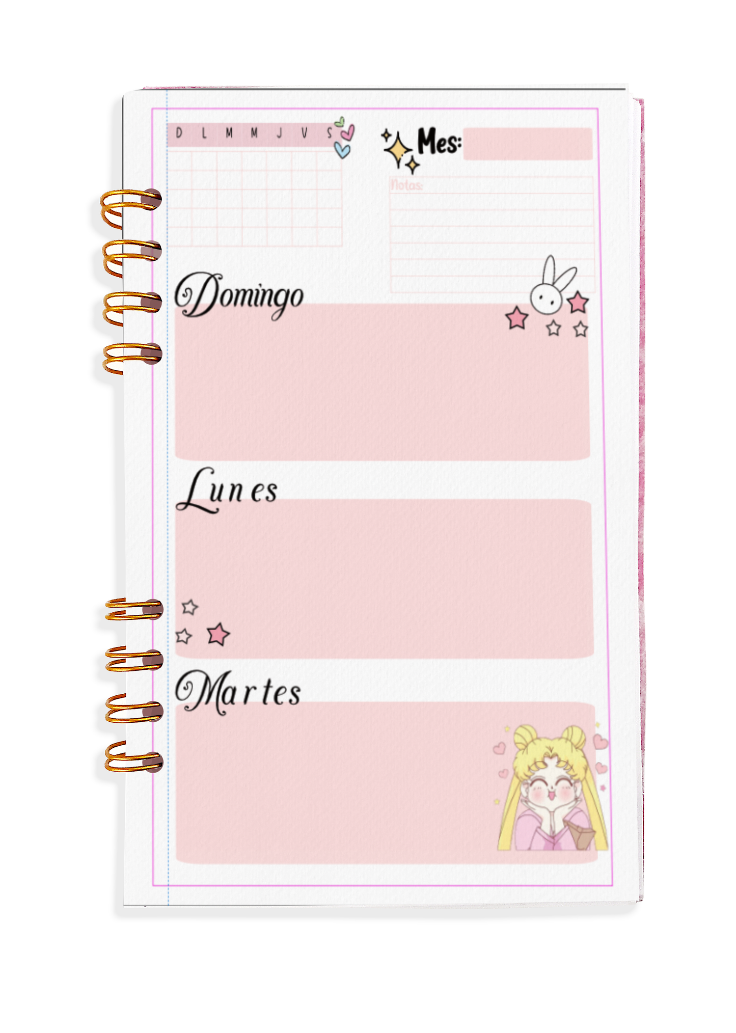 Agenda sailor moon sin fechar