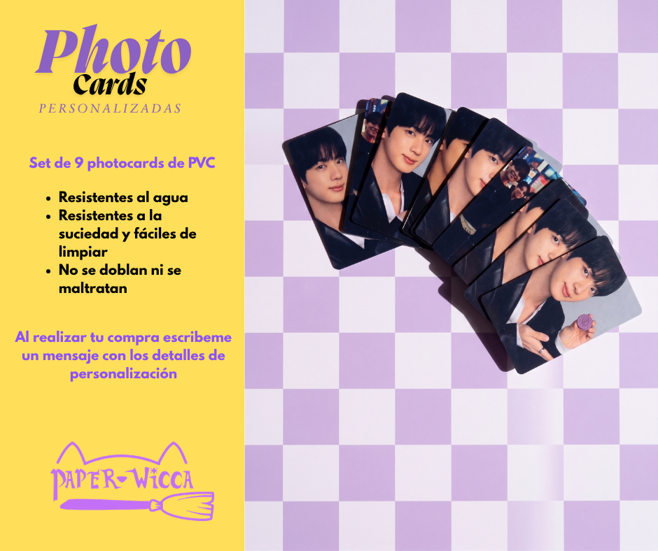 Set de 9/18 Photocards Personalizadas PVC | Artista a Elección
